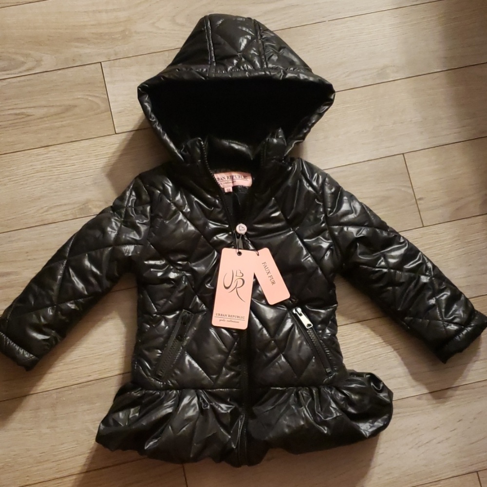 Puffer fleece fur lined coat